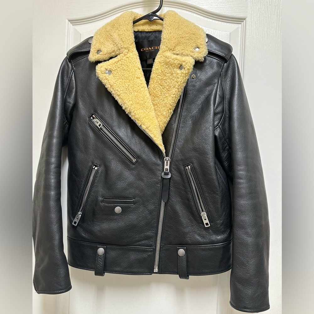 Coach Moto Motorcycle Leather Jacket Women’s Xsmall